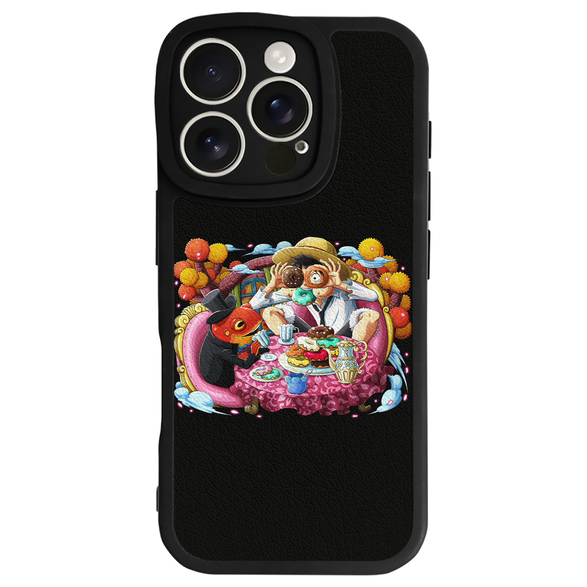 （画像用） ワンピース モンキー・D・ルフィ ONE PIECE Monkey D. Luffy 【iPhone 16シリーズ対応】シリコンスマホケース（レザー調） 材質：シリコン